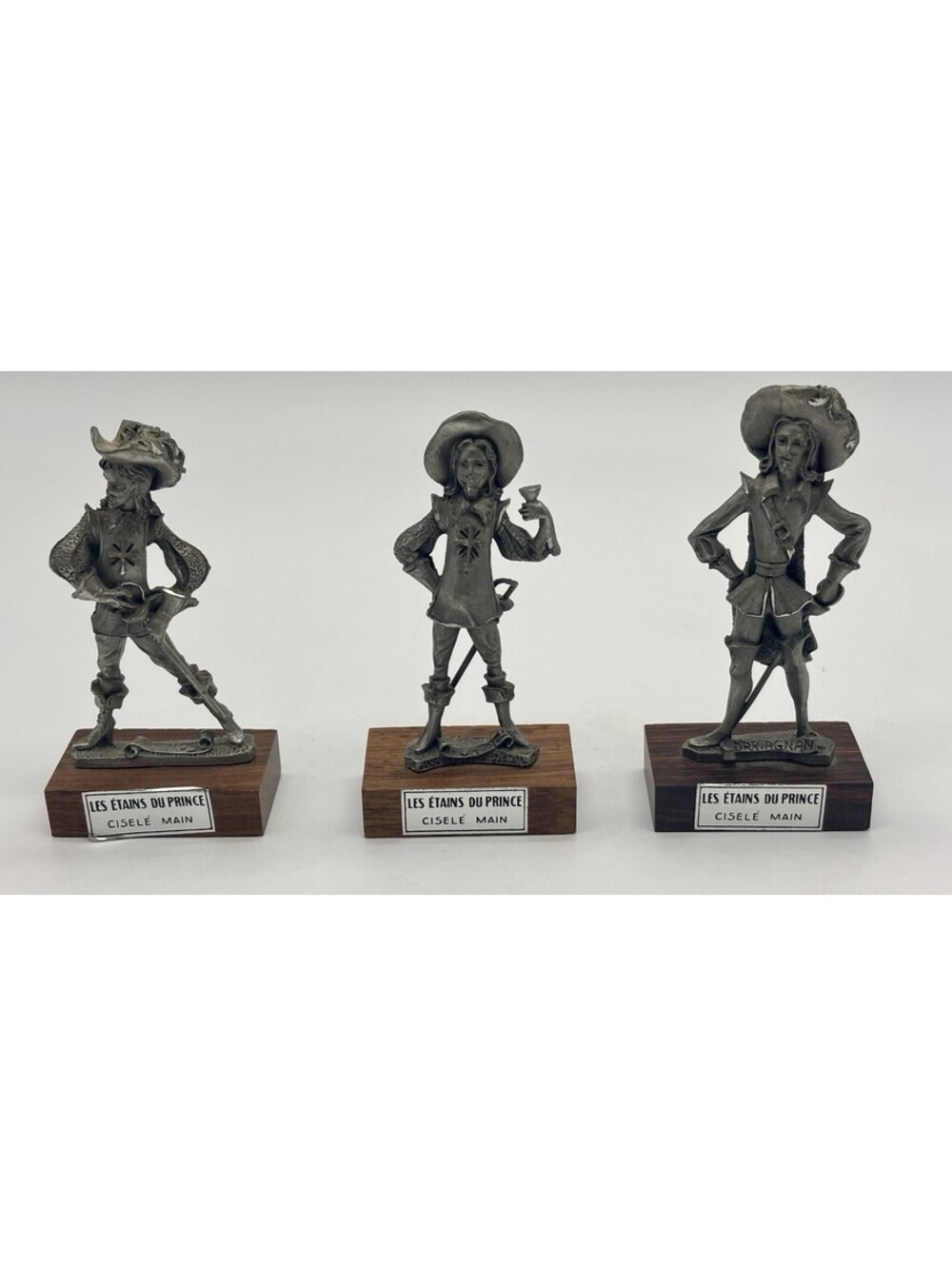 Les Etains du Prince Three Musketeers Pewter Figurines D’Artagnan Vintage France